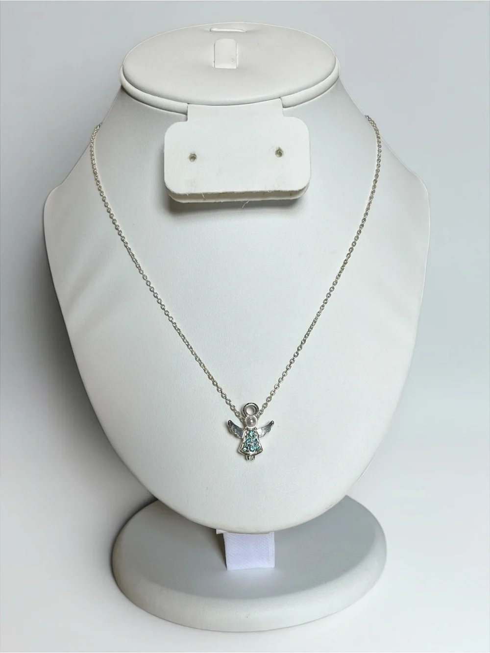 🍭5 for $20🍭 Avon Vintage Silver Tone Angel Crystal Necklace CC X